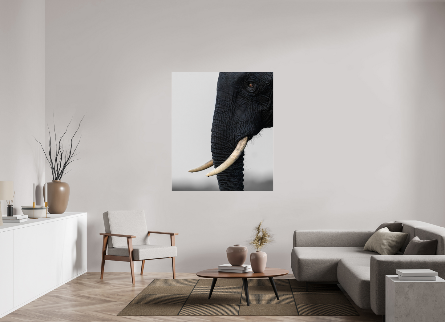 120 x 140,8 cm, Photo Print Under Acrylic Glass Eye Of An Elephant