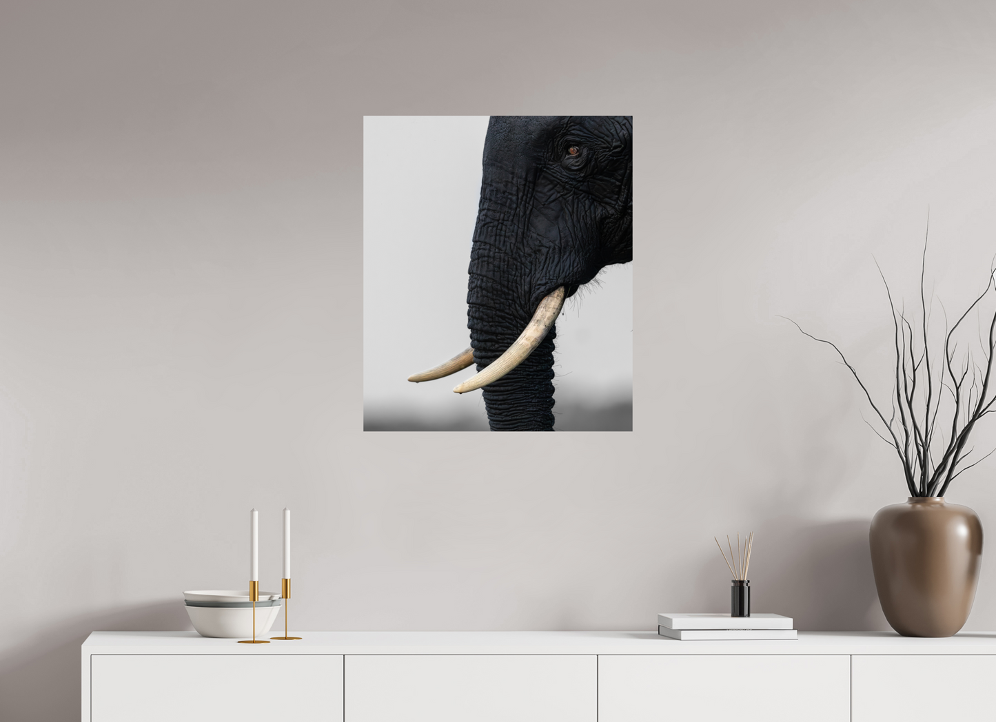 60 x 70,4 cm, Photo Print On Fuji Crystal DP II Eye Of An Elephant