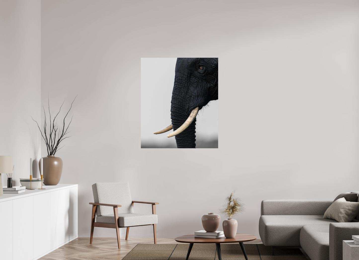 90 x 105,6 cm, Photo Print On Fuji Crystal DP II Eye Of An Elephant